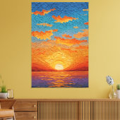 Toile Reflets de coucher de soleil vibrant sur l'eau - A (Insitu(Salon))