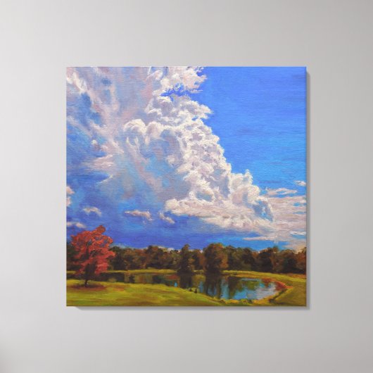 Toile Reflets de l'automne sur l'étang de la ferme (Recto)