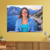 Toile Reflets du coucher de soleil méditerranéen – Moder (Insitu(Salon))