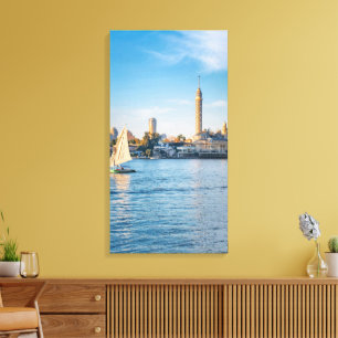 Toile Reflets du Nil sous la tour du Caire