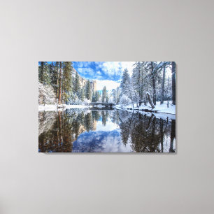 Toile Réflexion d'hiver chez Yosemite