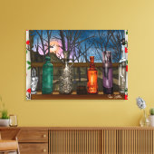 Toile Réflexion | Vases en verre coloré dans la fenêtre (Insitu(Salon))