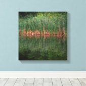 Toile Réflexions De Cattail Dans L'Effet De Pond Orton (Insitu (Plancher de Bois))