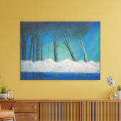 Toile Réflexions de la rivière bleue de la forêt (Insitu(Salon))