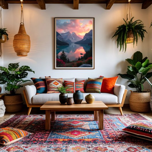 Toile Réflexions sur le coucher du soleil