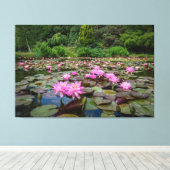 Toile Réflexions Tranquilles : Lys D'Eau Rose (Insitu (Plancher de Bois))