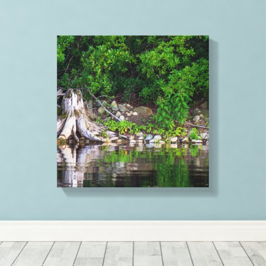 Toile Réflexions vertes (Insitu (Plancher de Bois))