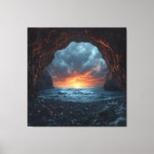 Toile Refuge Twilight - Horizon Océan À Travers La Pierr (Recto)