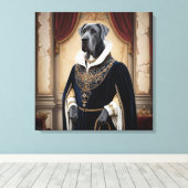 Toile Regal Dog dans Renaissance Attire - Art numérique (Insitu (Plancher de Bois))