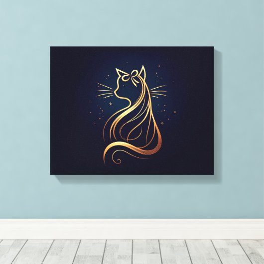 Toile Regal Perse Chat avec Bow (Insitu (Plancher de Bois))