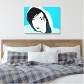 Toile regard à capuchon turquoise (Insitu(Chambre))