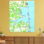 Toile Rehoboth Beach & Bethany Beach Delaware Map (1938) (Insitu(Salon))