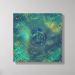 Toile Reiki Cho Ku Rei - pierre et or