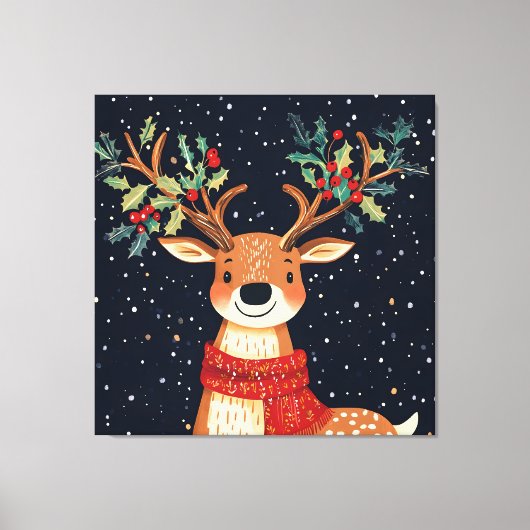 Toile Reindeer Starry Noël Twinkle soir (Recto)