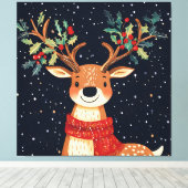 Toile Reindeer Starry Noël Twinkle soir (Insitu (Plancher de Bois))