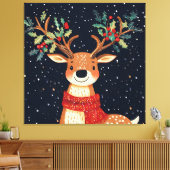 Toile Reindeer Starry Noël Twinkle soir (Insitu(Salon))