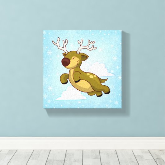Toile Reinder volant Noël (Insitu (Plancher de Bois))