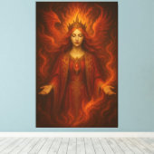 Toile Reine des Flammes du Feu Éternel – Déesse du Feu a (Insitu (Plancher de Bois))