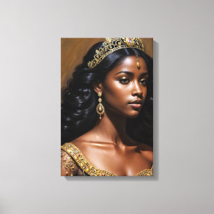 Toile Reine noire portant le portrait Tiara