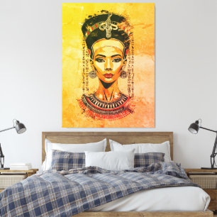 Toile Reine royale d'Égypte – Art néo-pharaonique modern