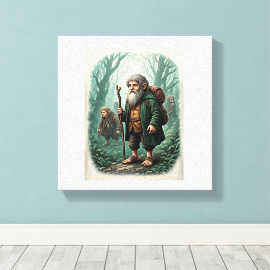 Toile Rejoignez un groupe de hobbits sur leur voyage fan (Insitu (Plancher de Bois))