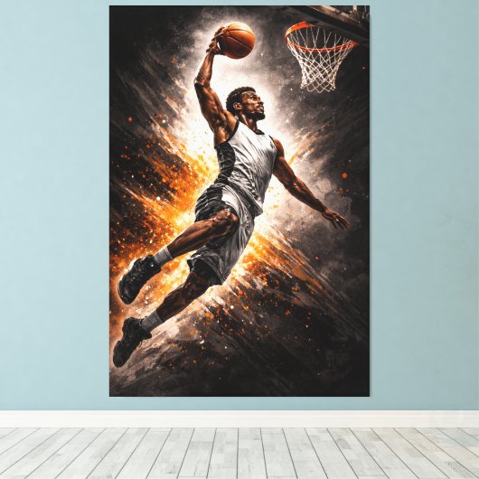 Toile Relentless Elevation – Basketball Power Dunk (Insitu (Plancher de Bois))