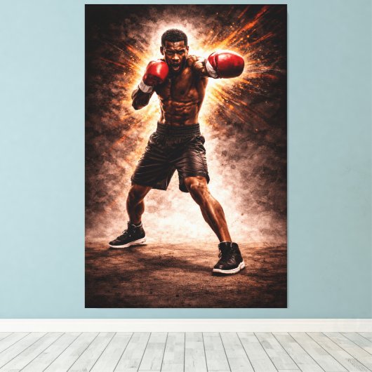 Toile Relentless Force – Boxing Power Canvas Print (Insitu (Plancher de Bois))