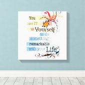 Toile Remarquable LIFE Inspirational Citation illustrée (Insitu (Plancher de Bois))