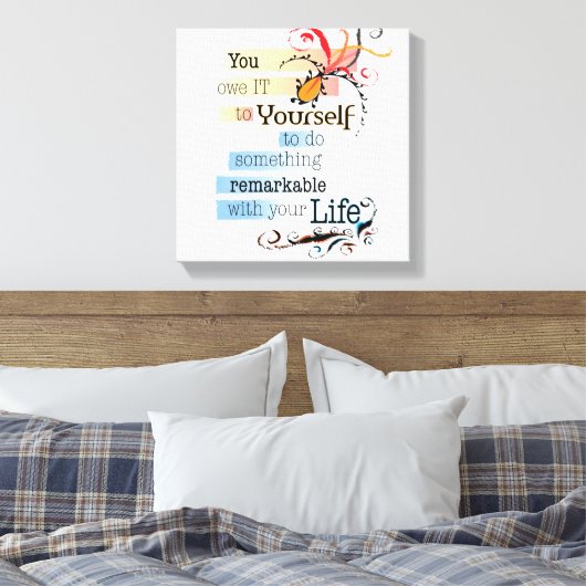 Toile Remarquable LIFE Inspirational Citation illustrée (Insitu(Chambre))