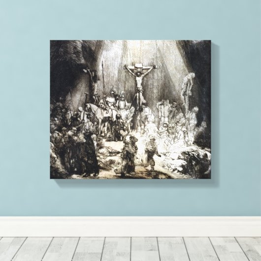 Toile Rembrandt Christ crucifié entre les deux voleurs (Insitu (Plancher de Bois))