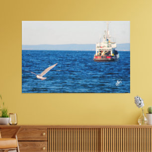 Toile Remorqueur et oiseau sur la baie de Mutiny #2