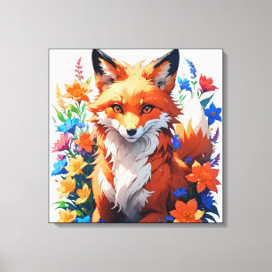 Toile Renard à fleurs