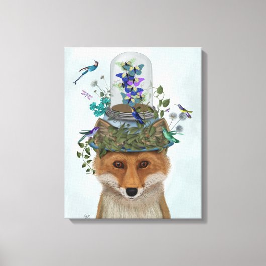 Toile Renard avec papillon Bell Jar (Recto)