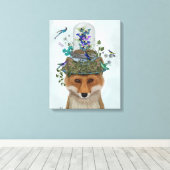 Toile Renard avec papillon Bell Jar (Insitu (Plancher de Bois))