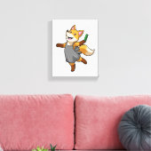 Toile Renard coiffeur avec ciseaux (Insitu(Salon))