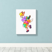 Toile Renard comme Patineur Inline avec Patinage Inline (Insitu (Plancher de Bois))