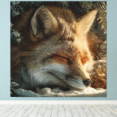 Toile Renard des neiges ensoleillé (Insitu (Plancher de Bois))