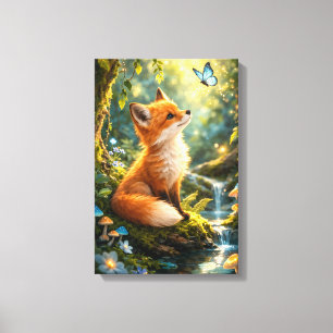 Toile Renard magique dans une forêt enchantée