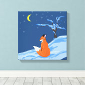 Toile Renard nocturne d'hiver (Insitu (Plancher de Bois))