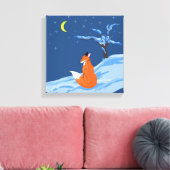Toile Renard nocturne d'hiver (Insitu(Salon))