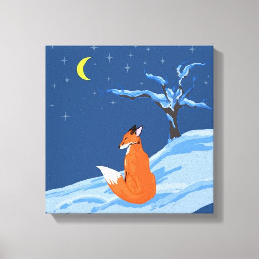 Toile Renard nocturne d'hiver (Recto)