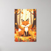 Toile Renard orange mignon dans la pépinière de forêt d' (Recto)