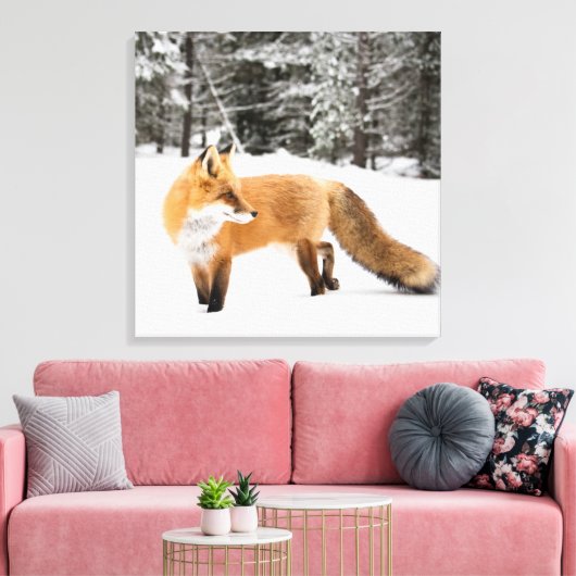 Toile Renard rouge en neige blanche (Insitu(Salon))