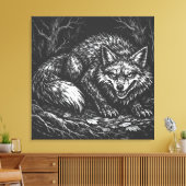 Toile Renard rusé de la forêt — par BurnsInHell (Insitu(Salon))