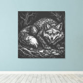 Toile Renard rusé de la forêt — par BurnsInHell (Insitu (Plancher de Bois))