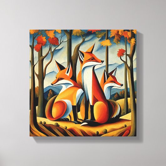 Toile Renards d'automne (Recto)