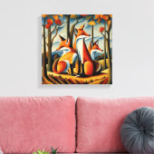 Toile Renards d'automne (Insitu(Salon))