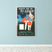 Toile Rencontrez-moi dans St. Louis Poster Vintage voyag (Insitu (Plancher de Bois))