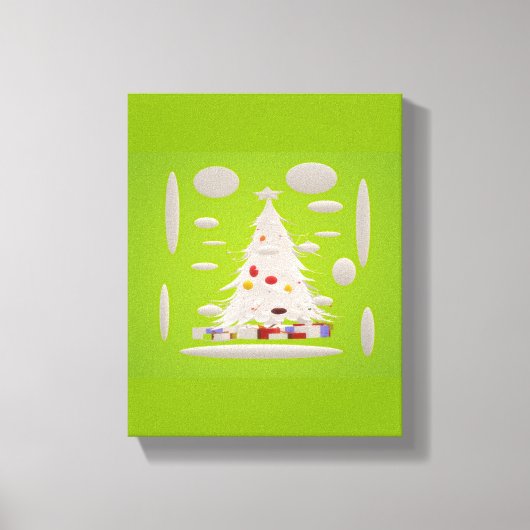 Toile Rendre Noël super à nouveau pale vert neige bauble (Recto)