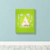 Toile Rendre Noël super à nouveau pale vert neige bauble (Insitu (Plancher de Bois))